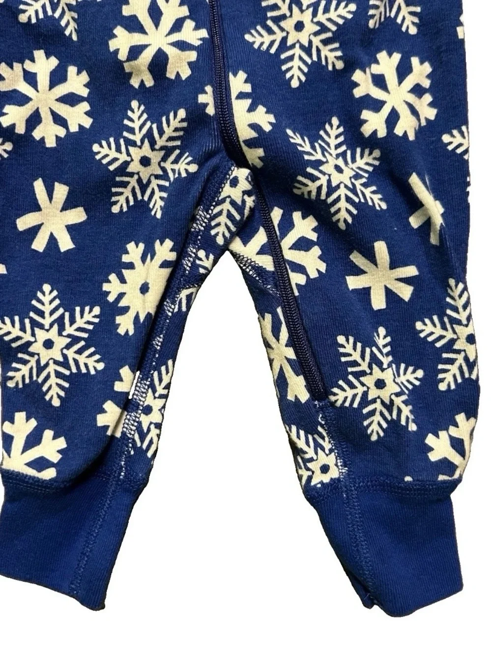 Baby Hanna Andersson Blue Footie Pajamas Snowflakes Size 3-6 Months 60 cm